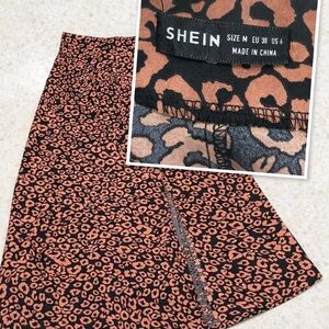 SHEIN Animal Print Midi Skirt